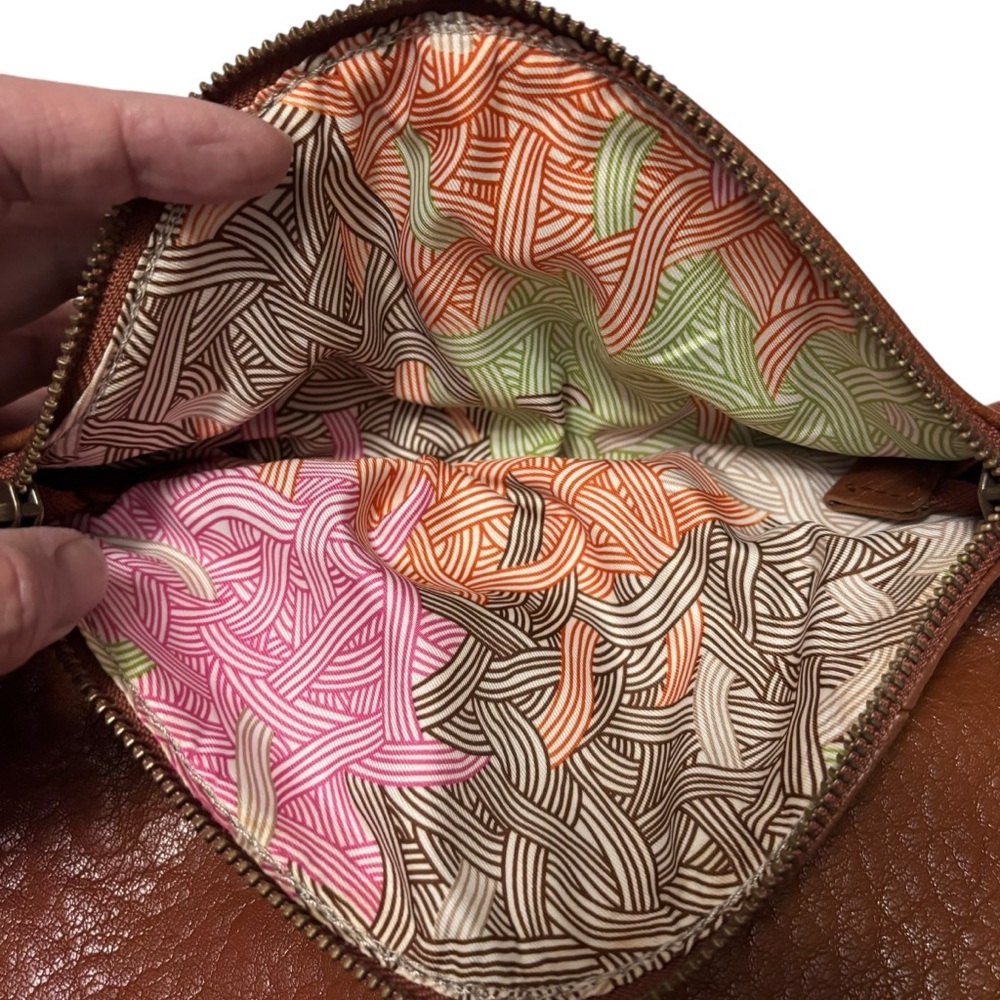 The Sak Brown Leather Crossbody Shoulder Bag Beautiful Cognac Pebbled Leather - Picture 6 of 15